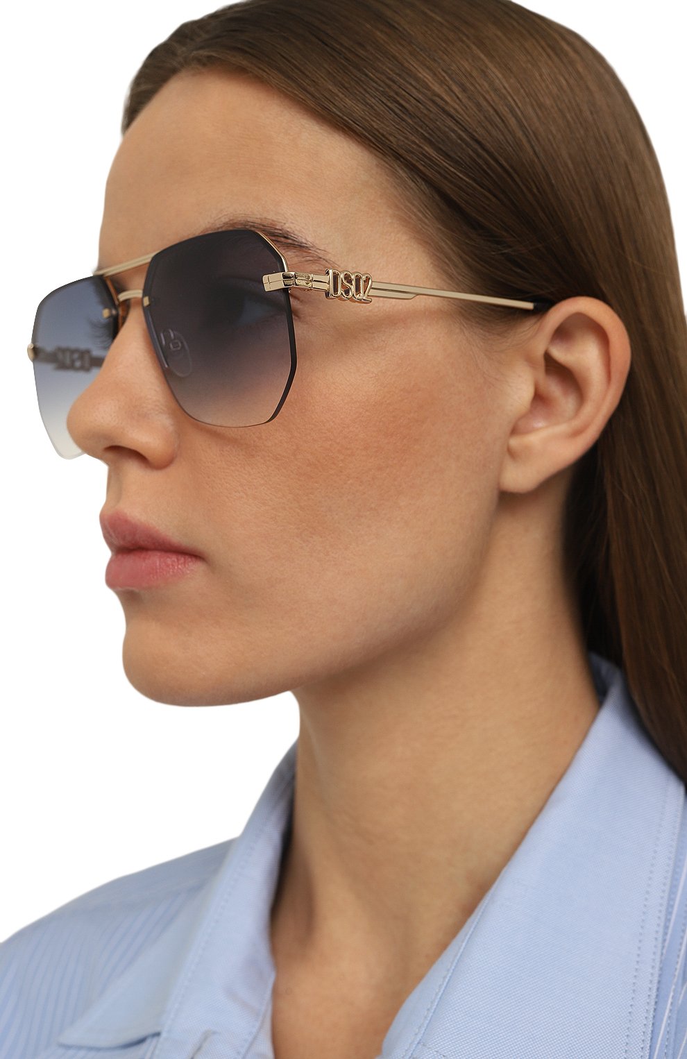 Солнцезащитные очки DSQUARED2 синего цвета по цене 34700 руб., арт. D20103 LKS, фото 2 Солнцезащитные очки DSQUARED2, арт. D20103 LKS, фото 2