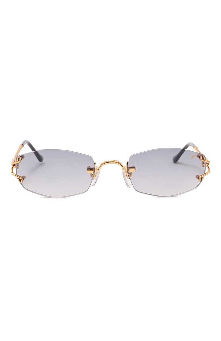 Женские солнцезащитные очки VINTAGE FRAMES серого цвета, арт. ASPEN 24KT G0LD/ASPHALT | Фото 3 (Тип очков: С/з; Нос: Не проставлено; Материал: Металл; Региональные ограничения белый список (Axapta Mercury): Не проставлено; Кросс-КТ: С/з-унисекс; Очки форма: Овальные, Безоправные; Оптика Гендер: оптика-унисекс)