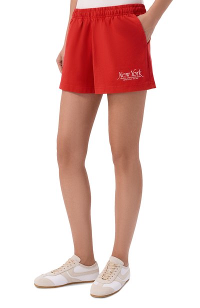 Хлопковые шорты SPORTY AND RICH красного цвета по цене 17150 руб., арт. SH03771034RE17, фото 3 Хлопковые шорты SPORTY AND RICH, арт. SH03771034RE17, фото 3