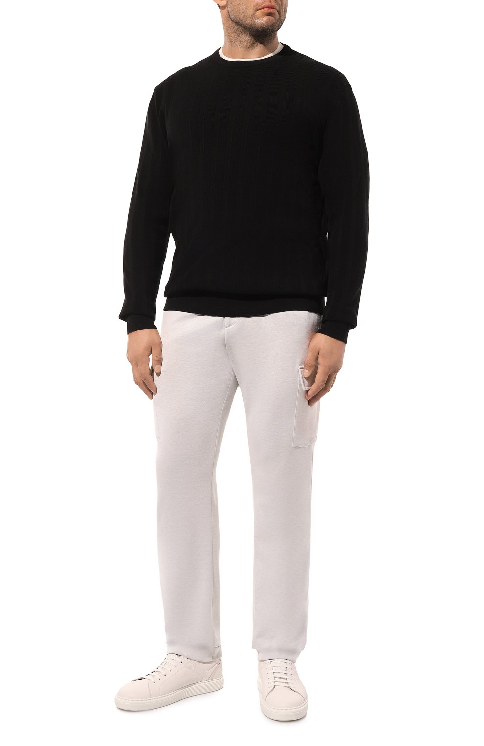 Джемпер из хлопка и кашемира CORTIGIANI черного цвета по цене 87550 руб., арт. 1A9100, фото 2 Джемпер из хлопка и кашемира CORTIGIANI, арт. 1A9100, фото 2