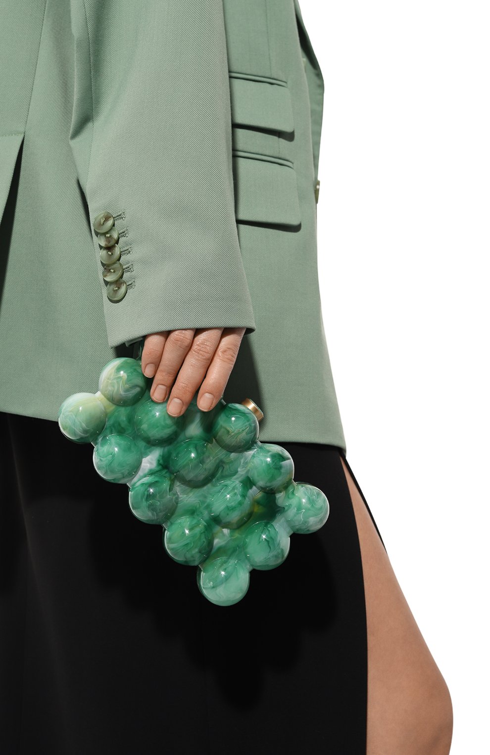 Клатч bubble CULT GAIA зеленого цвета по цене 46950 руб., арт. CL2963, фото 2 Клатч bubble CULT GAIA, арт. CL2963, фото 2