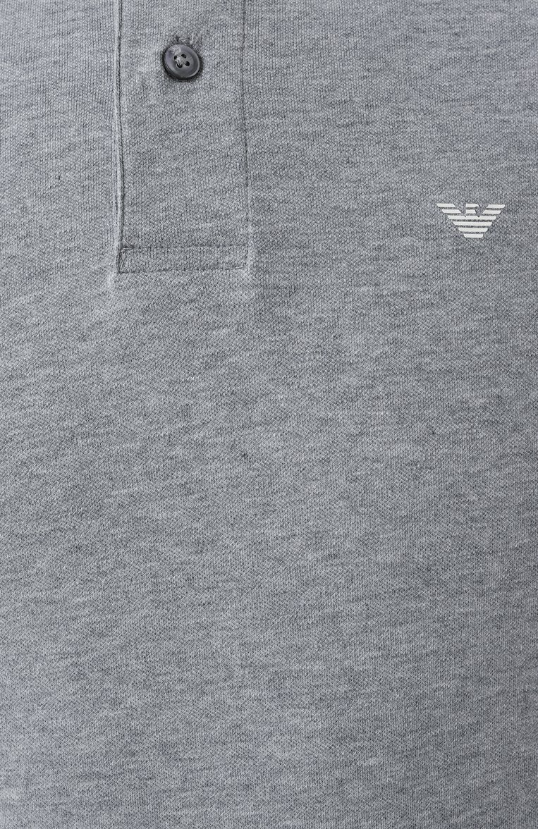 Мужское хлопковое поло EMPORIO ARMANI серого цвета, арт. 8N1FB4/1JPTZ | Фото 6 (Длина (для топов): Стандартные; Рукава: Короткие; Стили: Кэжуэл; Принт: Без принта; Застежка: Пуговицы; Материал внешний: Хлопок; Кросс-КТ: Джерси; Мужское Кросс-КТ: Футболка-одежда)