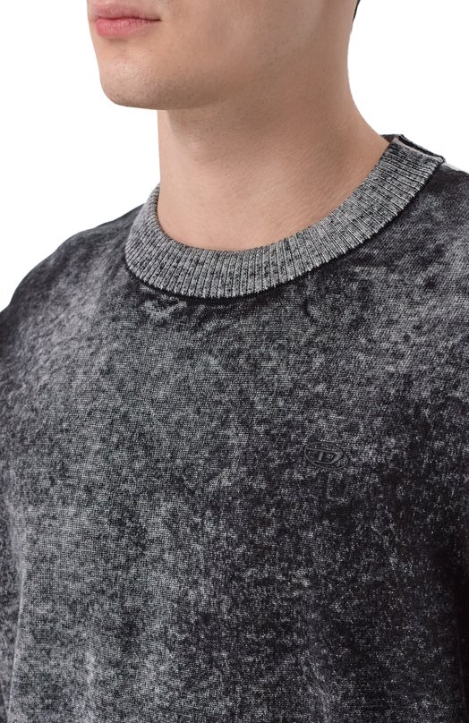 Хлопковый джемпер Diesel A21747/0BKCB Серый  A21747/0BKCB Фото 5