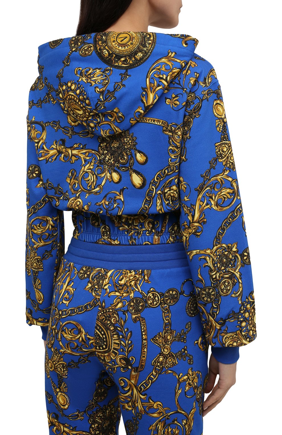 Хлопковое худи VERSACE JEANS COUTURE синего цвета по цене 37700 руб., арт. 71HAI317-71DP317 FELPA GAR PR BAR0QUE/FS002, фото 4 Хлопковое худи VERSACE JEANS COUTURE, арт. 71HAI317-71DP317 FELPA GAR PR BAR0QUE/FS002, фото 4