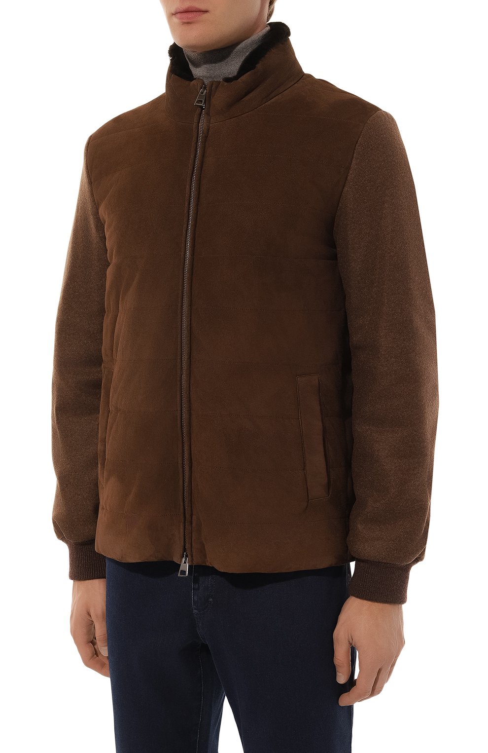 Комбинированная куртка с воротником из нутрии ANDREA CAMPAGNA, арт. 24U108, фото 3