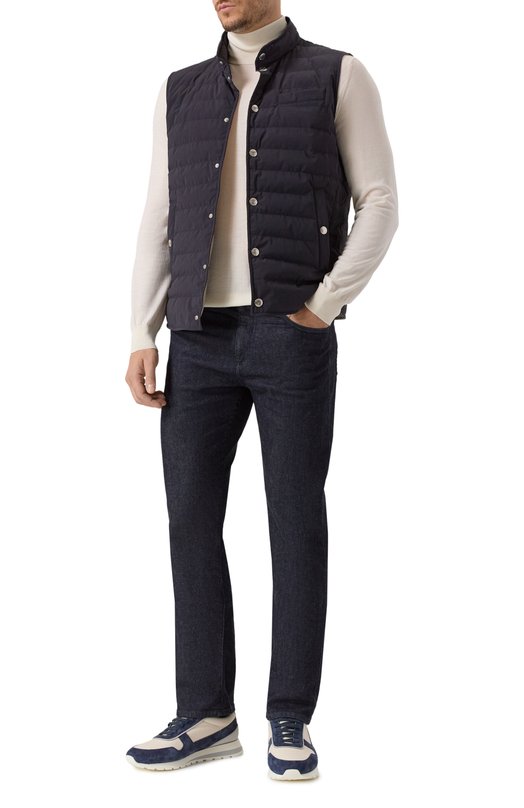 Пуховый жилет Brunello Cucinelli MM4911711 Синий  MM4911711 Фото 2