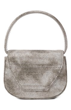 Женская сумка 1dr xs DIESEL серебряного цвета, арт. X08709/P2197 | Фото 6 (Драгоценные камни: Проставлено; Размер: mini; Материал: Текстиль, Экокожа; Ремень/цепочка: На ремешке; Материал сплава: Проставлено)