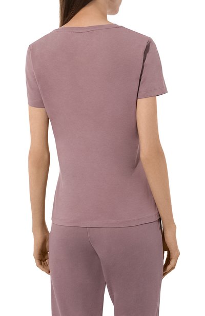 Хлопковая футболка EA7 сиреневого цвета по цене 9950 руб., арт. 6DTT14/TJQCZ, фото 4 Хлопковая футболка EA7, арт. 6DTT14/TJQCZ, фото 4