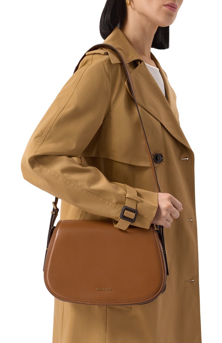 Женская сумка lydia MICHAEL MICHAEL KORS коричневого цвета, арт. 30R5GL0M2L | Фото 2 (Материал сплава: Проставлено; Драгоценные камни: Проставлено; Размер: medium; Материал: Натуральная кожа)