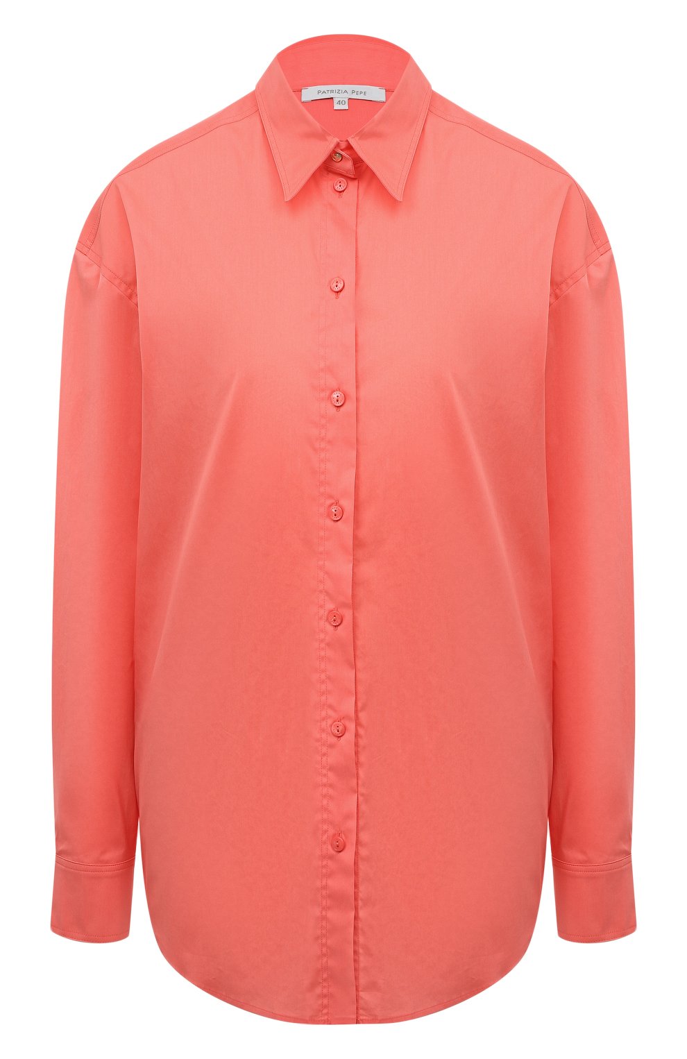 Хлопковая рубашка PATRIZIA PEPE розового цвета по цене 19400 руб., арт. 8C0583_A23, фото 1 Хлопковая рубашка PATRIZIA PEPE, арт. 8C0583_A23, фото 1