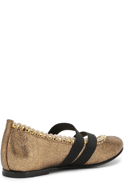 Балетки из металлизированной кожи со стразами и эластичной вставкой QUIS QUIS, арт. 52667/28-35, фото 3