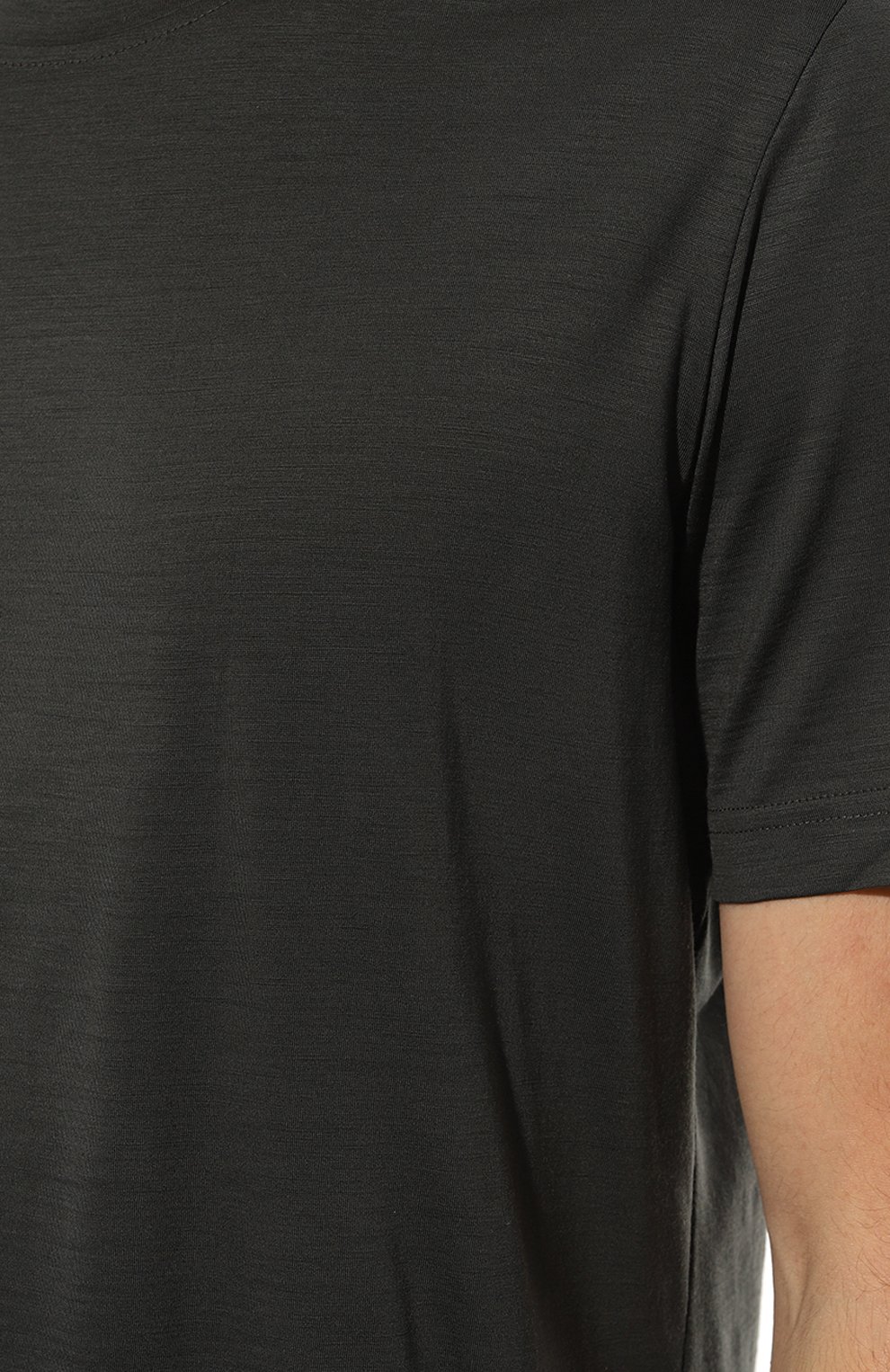 Шерстяная футболка CAPOBIANCO хаки цвета по цене 29150 руб., арт. 15M660.JE00., фото 5 Шерстяная футболка CAPOBIANCO, арт. 15M660.JE00., фото 5