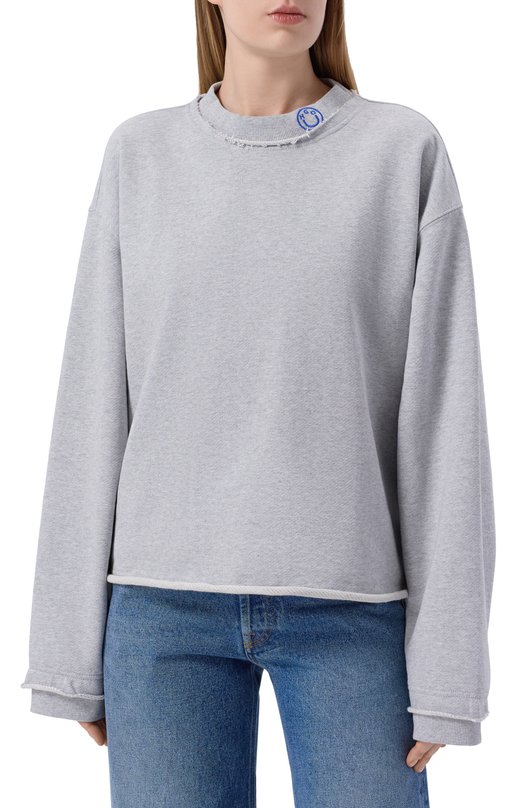 Хлопковый свитшот HUGO Blue 50553605 Серый  50553605 Фото 3