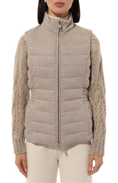Утепленный жилет LORENA ANTONIAZZI светло-бежевого цвета по цене 95050 руб., арт. A2434PI07A/4439, фото 3 Утепленный жилет LORENA ANTONIAZZI, арт. A2434PI07A/4439, фото 3