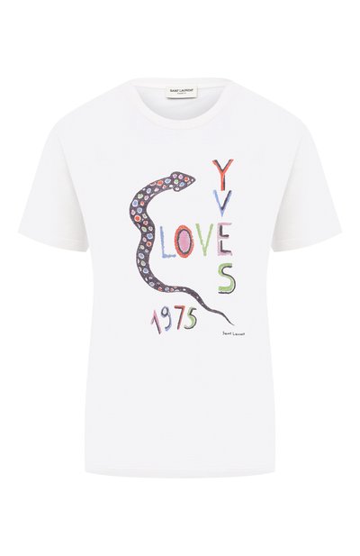 Хлопковая футболка SAINT LAURENT, арт. 614271/YBRR2, фото 1