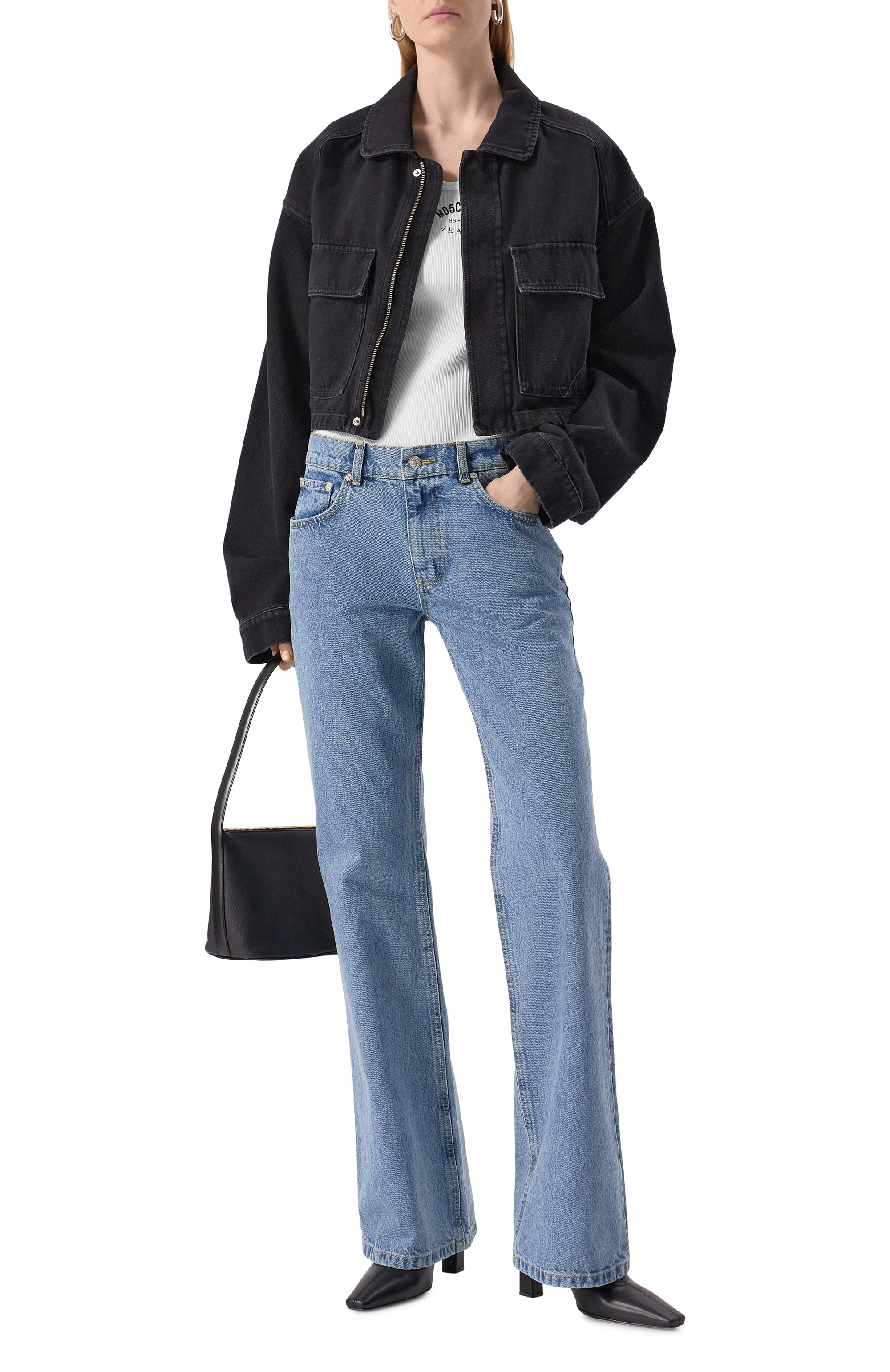 Хлопковая майка M05CH1NO JEANS, арт. J0804/3230, фото 2