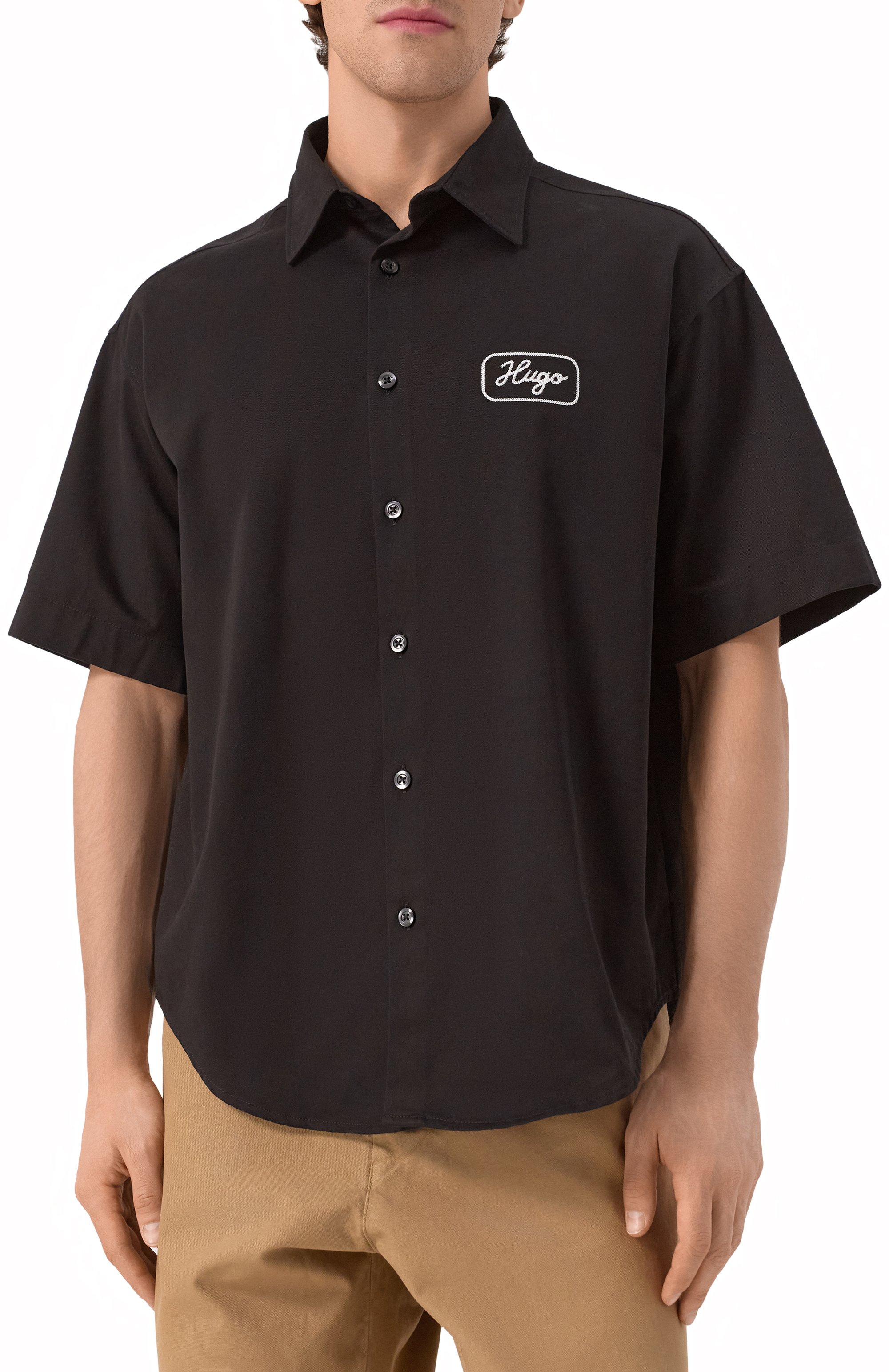 Хлопковая рубашка HUGO BLUE, арт. 50539100, фото 3