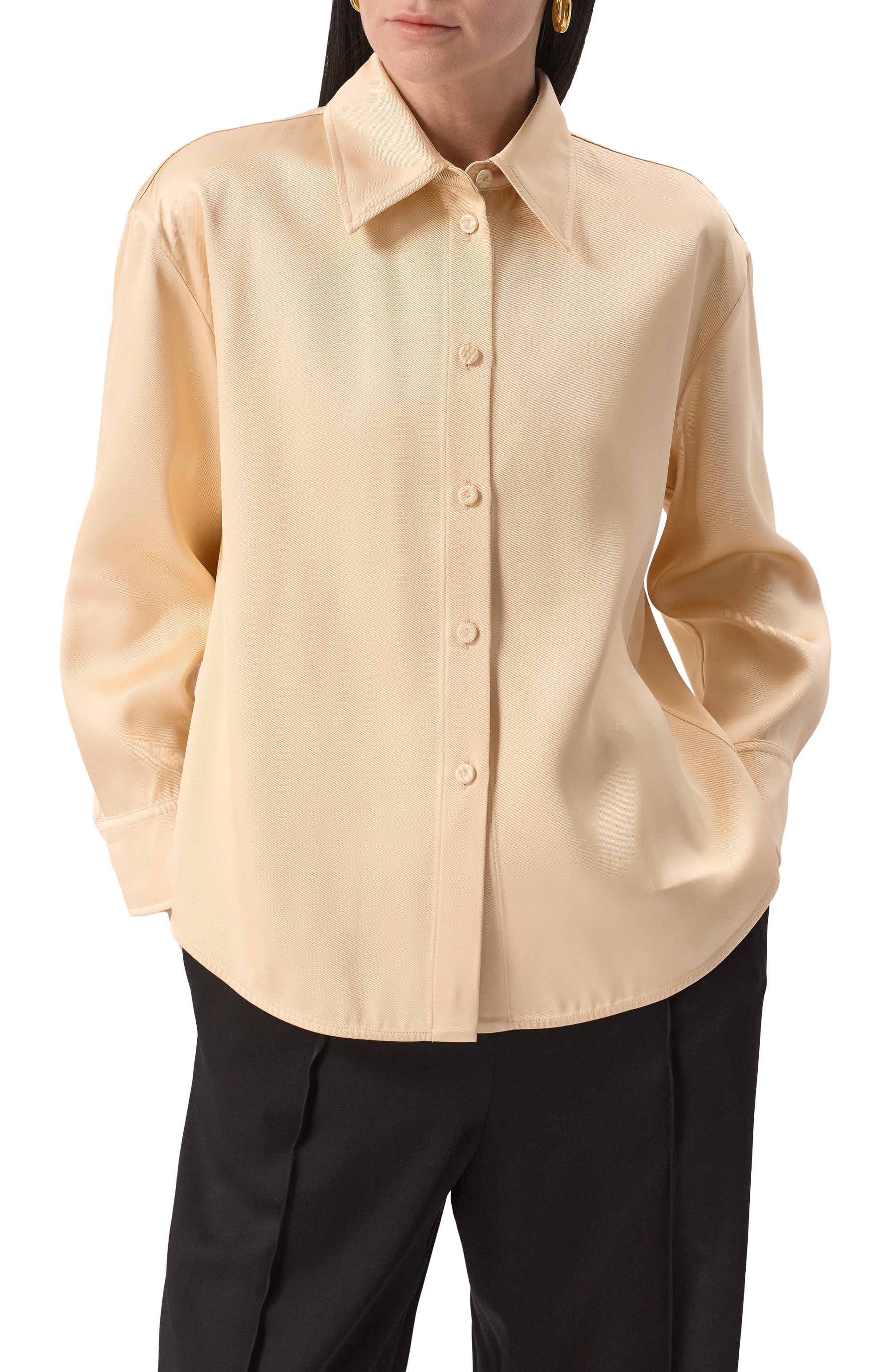 Рубашка из вискозы и шелка JIL SANDER, арт. J01DL0156/J65112, фото 3