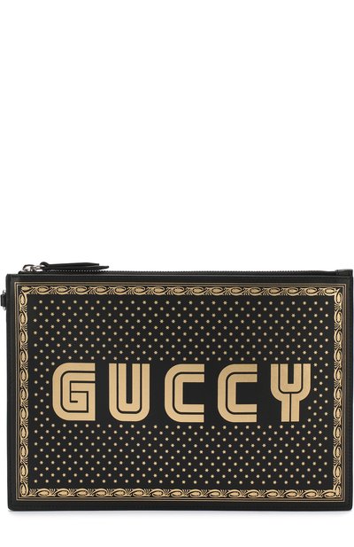 Кожаный клатч guccy на молнии GUCCI, арт. 510489/0GUSN, фото 1