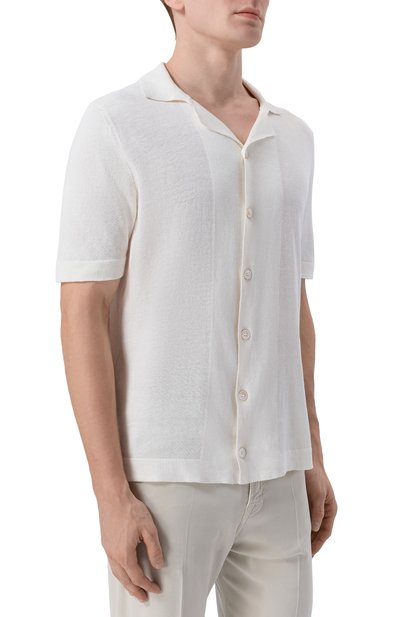 Рубашка изо льна и хлопка GRAN SASSO белого цвета по цене 30850 руб., арт. 57184/18637, фото 3 Рубашка изо льна и хлопка GRAN SASSO, арт. 57184/18637, фото 3