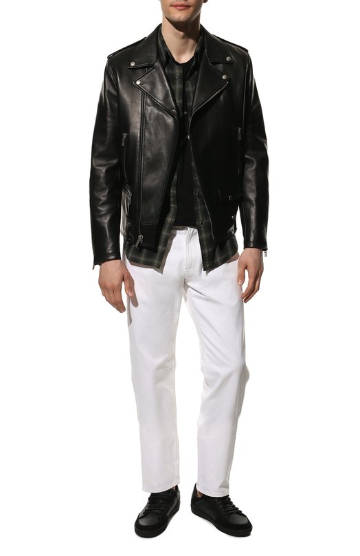 Кожаные кеды Court Classic SL/10 Saint Laurent 603223/1JZ30 Чёрный  603223/1JZ30 Фото 2