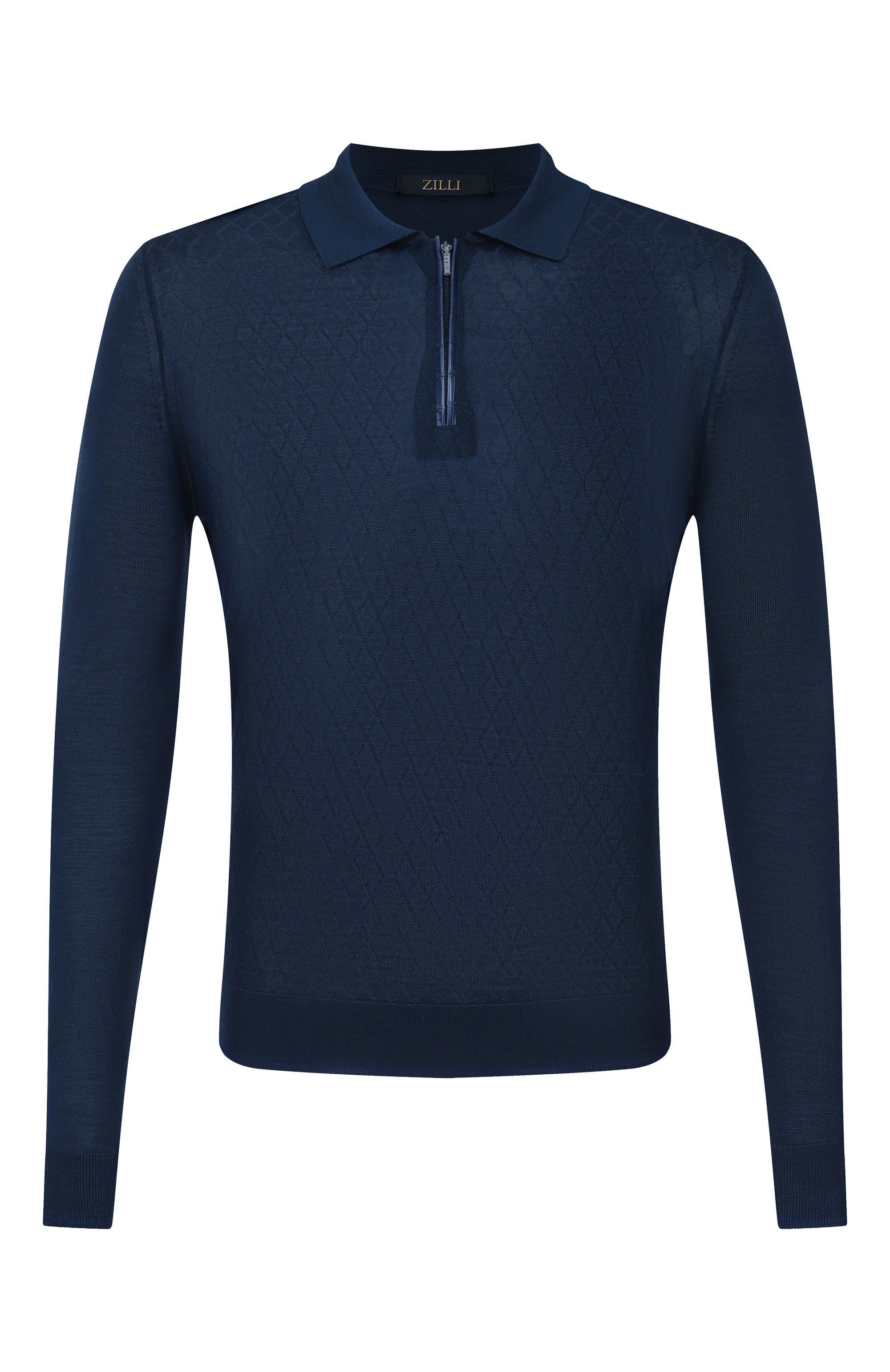 Шелковое поло с отделкой из кожи аллигатора ZILLI, арт. KZP001M0641VZARG0, фото 1