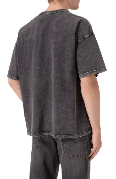 Хлопковая футболка DIESEL темно-серого цвета по цене 13600 руб., арт. A19545/0HGBX, фото 4 Хлопковая футболка DIESEL, арт. A19545/0HGBX, фото 4