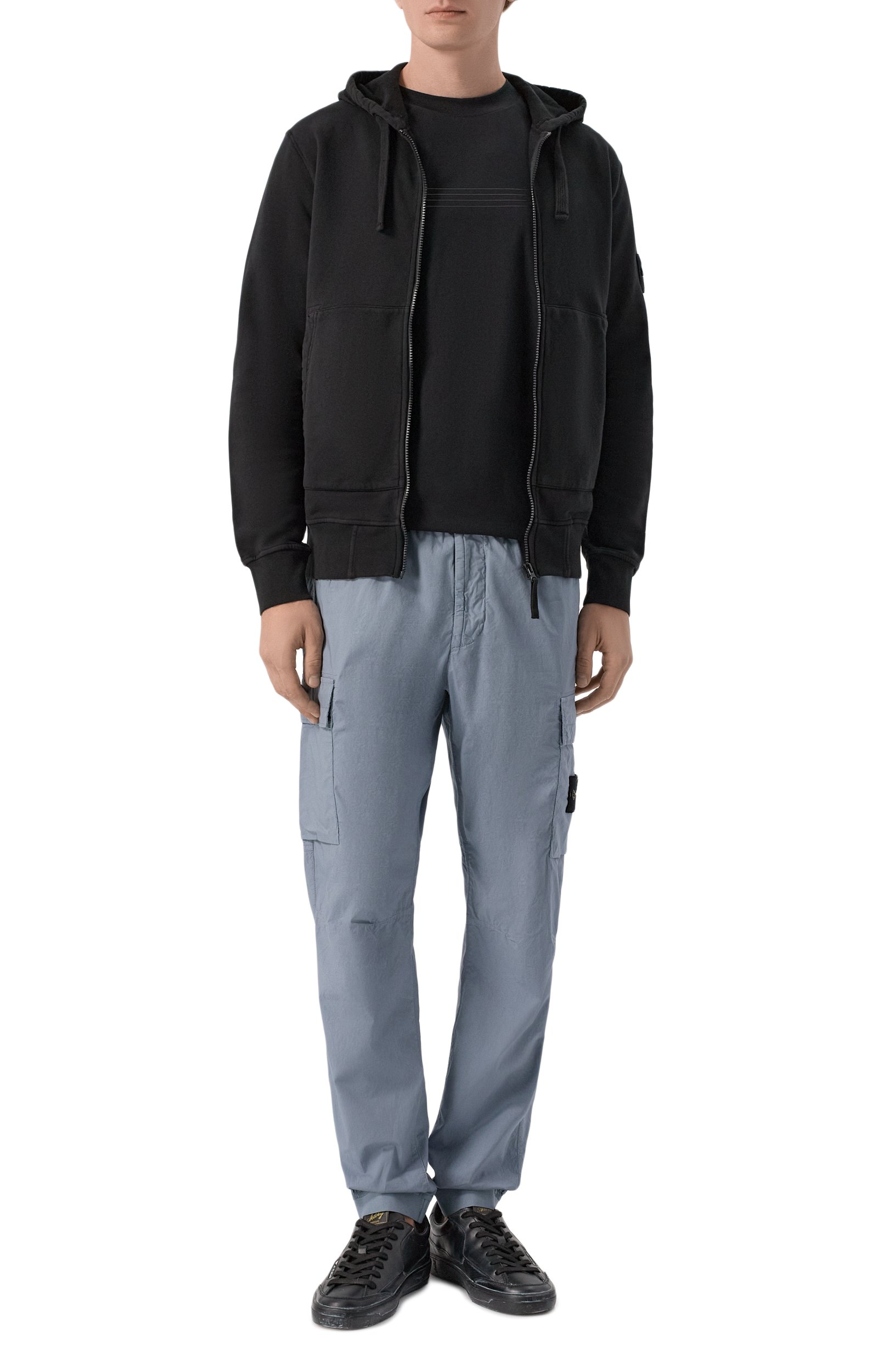 Хлопковые джоггеры STONE ISLAND серого цвета по цене 49950 руб., арт. L1S153100031/S0003, фото 2 Хлопковые джоггеры STONE ISLAND, арт. L1S153100031/S0003, фото 2