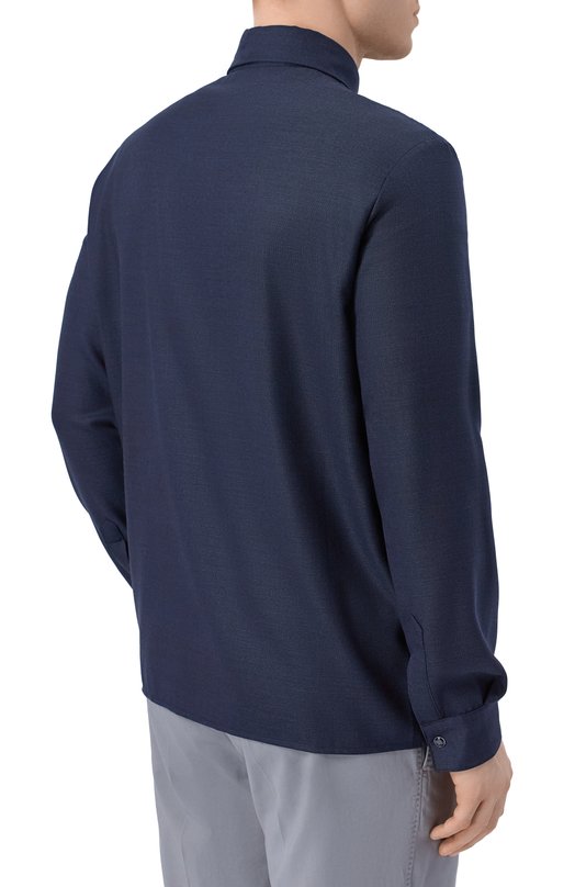 Шерстяная рубашка Marco Pescarolo NEXT/5318_001 Синий  NEXT/5318_001 Фото 4