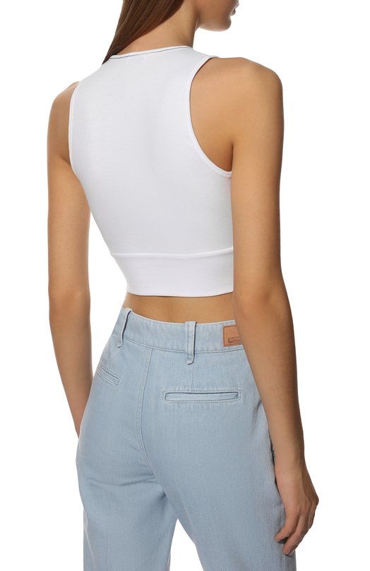 Хлопковый топ Brunello Cucinelli MPTC836S32 Белый  MPTC836S32 Фото 4