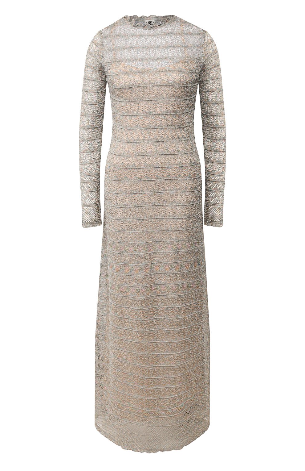 Платье-макси M MISSONI серебряного цвета по цене 87150 руб., арт. 2DG00313/2K004M, фото 1 Платье-макси M MISSONI, арт. 2DG00313/2K004M, фото 1
