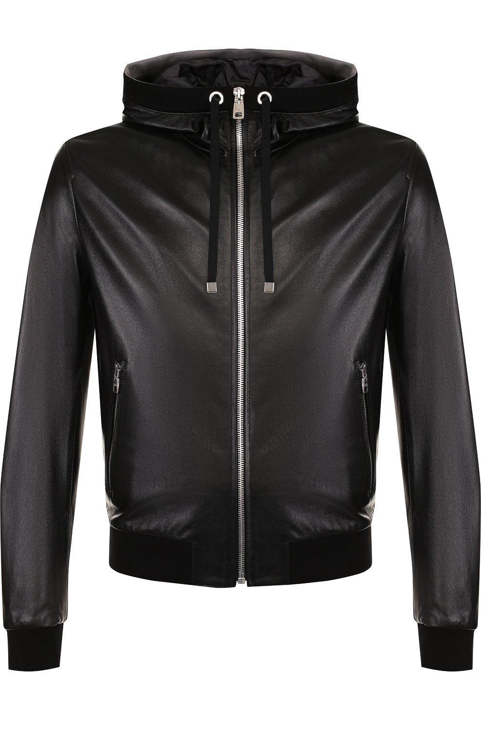 Кожаный бомбер на молнии с капюшоном DOLCE & GABBANA, арт. G9KP0L/FUL89, фото 1