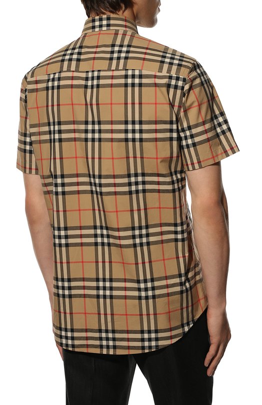 Хлопковая рубашка Burberry 8020869 Бежевый  8020869 Фото 4