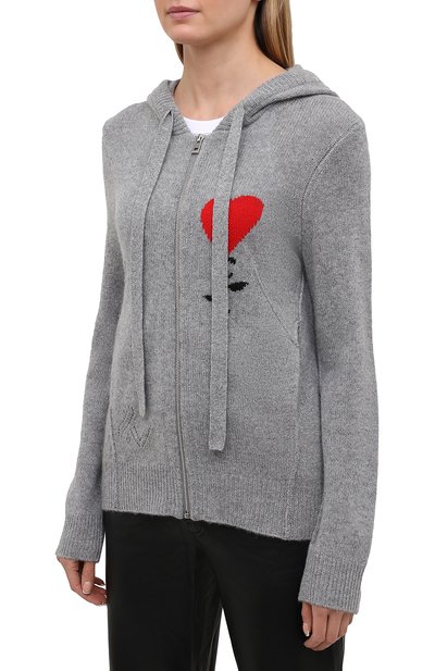 Кашемировый кардиган ZADIG AND VOLTAIRE серого цвета по цене 55250 руб., арт. SKMZ2403F, фото 3 Кашемировый кардиган ZADIG AND VOLTAIRE, арт. SKMZ2403F, фото 3