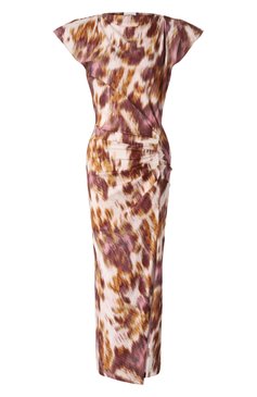 Женское хлопковое платье ISABEL MARANT ETOILE разноцветного цвета, арт. 25PR00307FA/C1N09E | Фото 1 (Длина Ж (юбки, платья, шорты): Миди; Рукава: Короткие; Материал внешний: Хлопок; Стили: Кэжуэл; Женское Кросс-КТ: Платье-одежда; Случай: Повседневный)