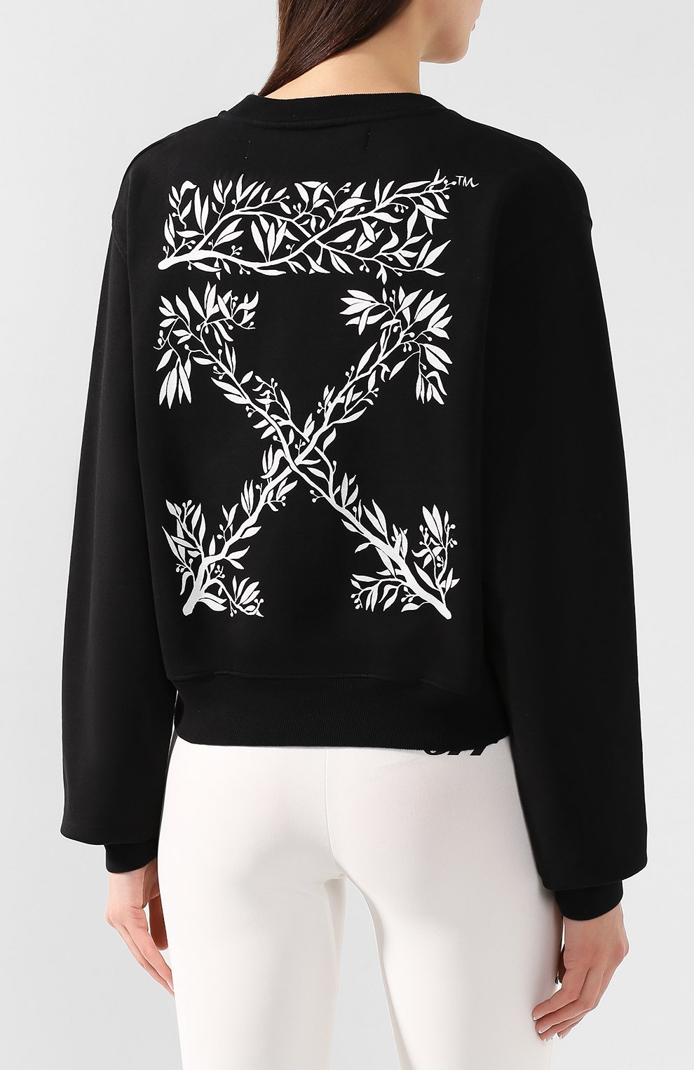 Хлопковый свитшот OFF-WHITE черно-белого цвета по цене 29950 руб., арт. 0WBA026S190030591001, фото 4 Хлопковый свитшот OFF-WHITE, арт. 0WBA026S190030591001, фото 4