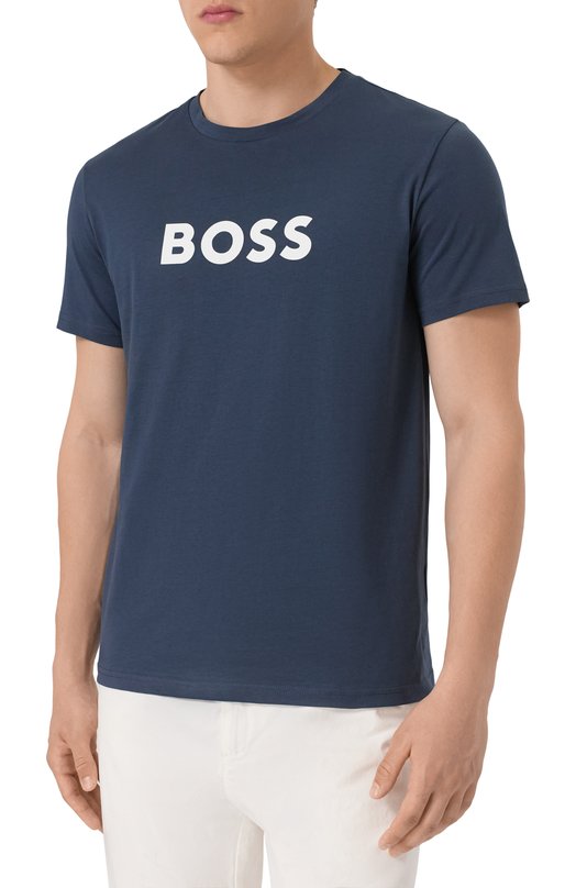 Хлопковая футболка BOSS 50491706 Синий  50491706 Фото 3