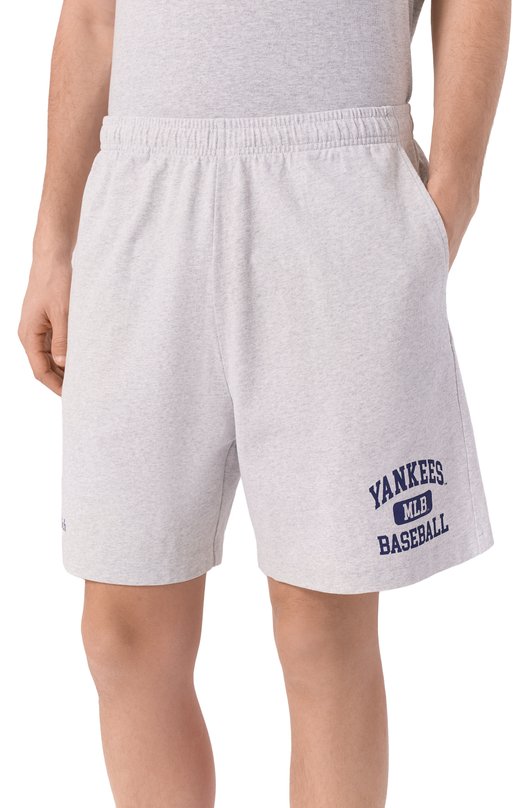Хлопковые шорты Sporty & Rich x '47 & The New York Yankees Sporty and Rich SH039623660GY03 Серый  SH039623660GY03 Фото 3