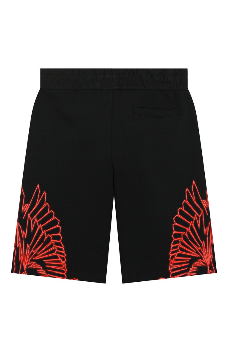 Детские хлопковые шорты MARCELO BURLON KIDS OF MILAN черного цвета, арт. 20E/B/MB/3206/0020/8-14Y | Фото 2 (Материал внешний: Хлопок; Мальчики Кросс-КТ: Шорты-одежда; Нос: Не проставлено)