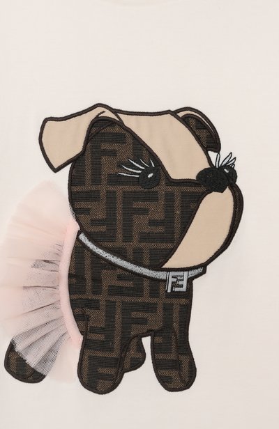 Хлопковая футболка FENDI, арт. JFI418/AVWL/8A-12+, фото 3