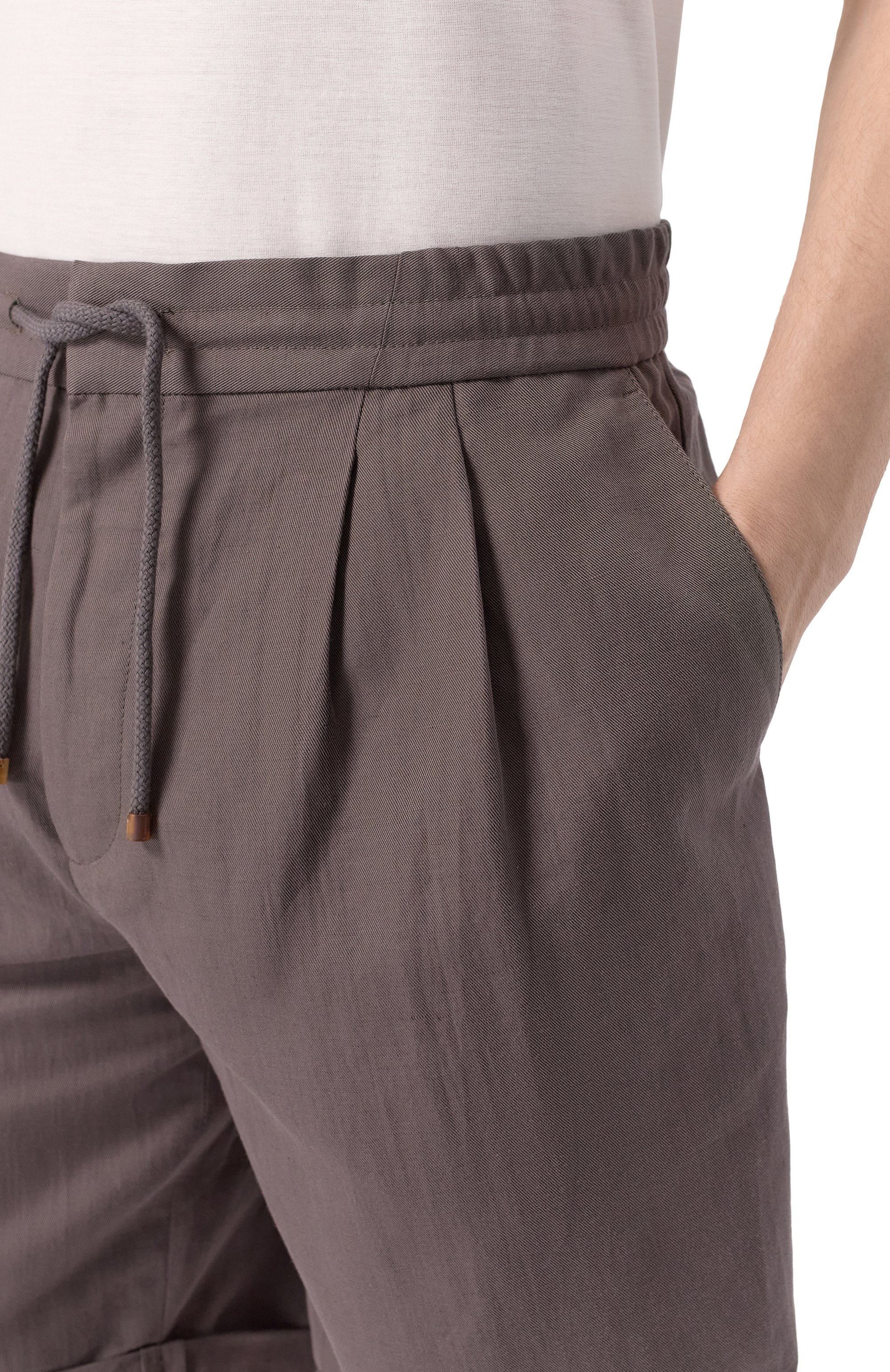 Шорты изо льна и хлопка BRUNELLO CUCINELLI, арт. MH255U0020, фото 5