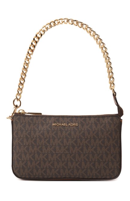 Женская сумка jet set medium MICHAEL MICHAEL KORS коричневого цвета, арт. 32F1GJ6W6B | Фото 1 (Драгоценные камни: Проставлено; Материал сплава: Проставлено; Размер: medium; Материал: Экокожа)
