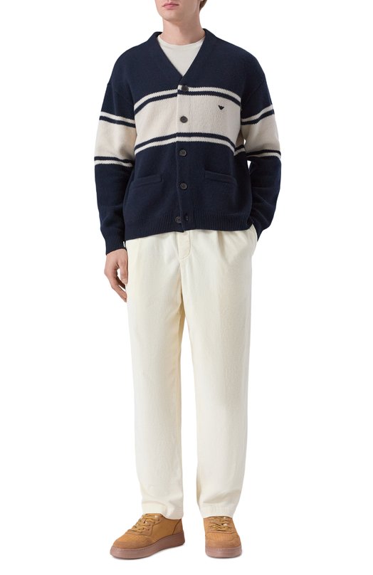 Шерстяной кардиган Emporio Armani EM002310/AF19440 Синий  EM002310/AF19440 Фото 2