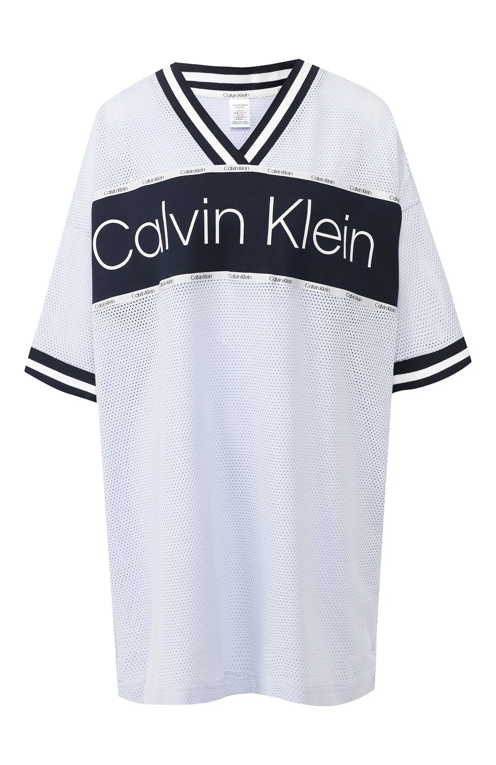 Сорочка CALVIN KLEIN черно-белого цвета по цене 5735 руб., арт. QS6231E, фото 1 Сорочка CALVIN KLEIN, арт. QS6231E, фото 1