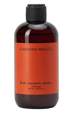 Увлажняющий гель для душа musk, mandarin, santal (250ml) GIARDINO MAGICO бесцветного цвета, арт. 4640200324658 | Фото 1 (Назначение: Для тела; Региональные ограничения белый список (Axapta Mercury): Не проставлено; Нос: Не проставлено; Тип продукта: Гели)