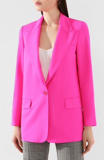 Шерстяной жакет MSGM фуксия цвета по цене 43550 руб., арт. 2841MDG28 207118, фото 3 Шерстяной жакет MSGM, арт. 2841MDG28 207118, фото 3