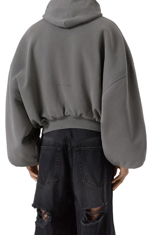 Хлопковая толстовка Balenciaga 827153/TSVB9 Серый  827153/TSVB9 Фото 4