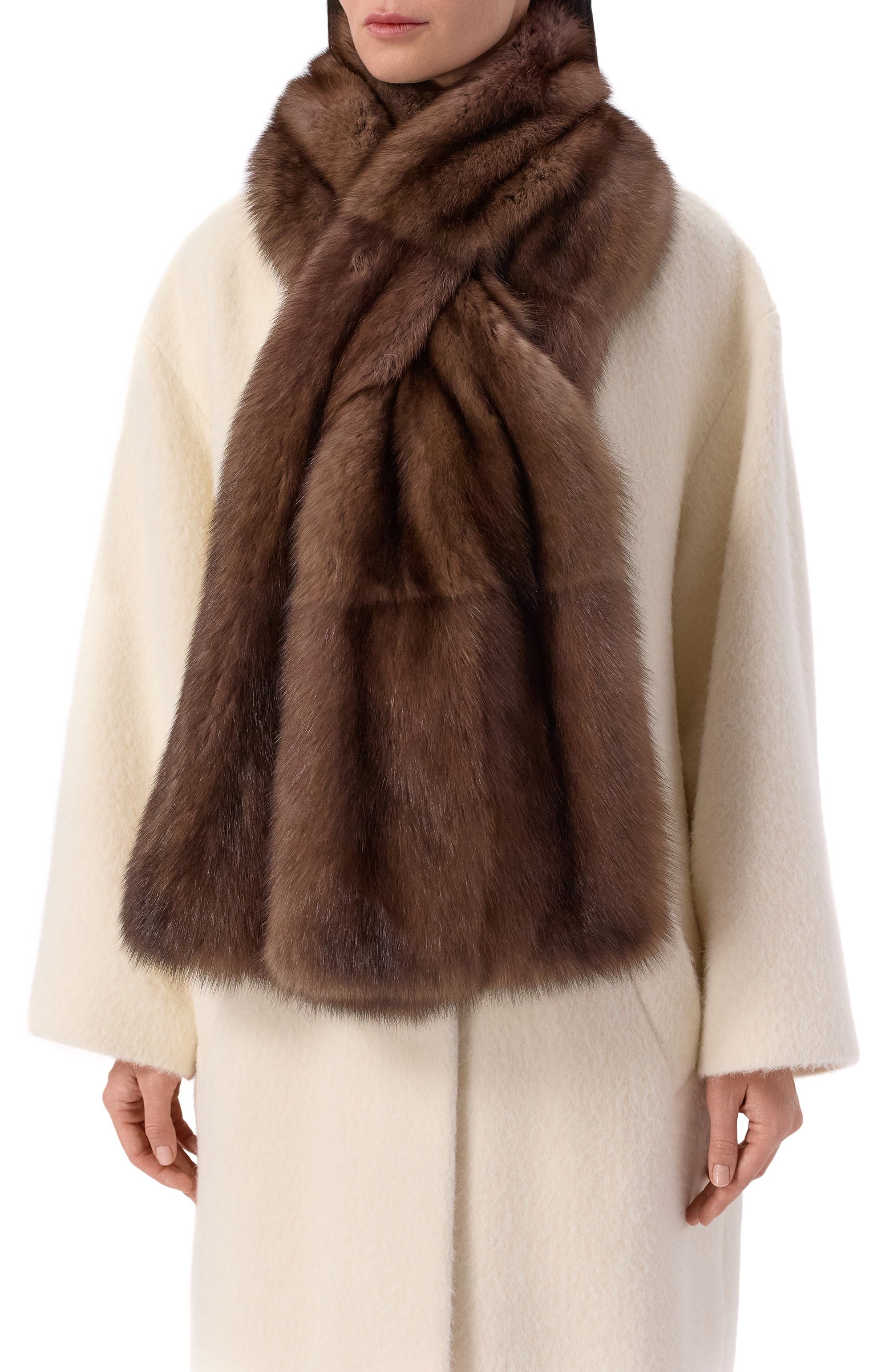 Меховой шарф из соболя MVST, арт. MSC-01 TORTORA, фото 2