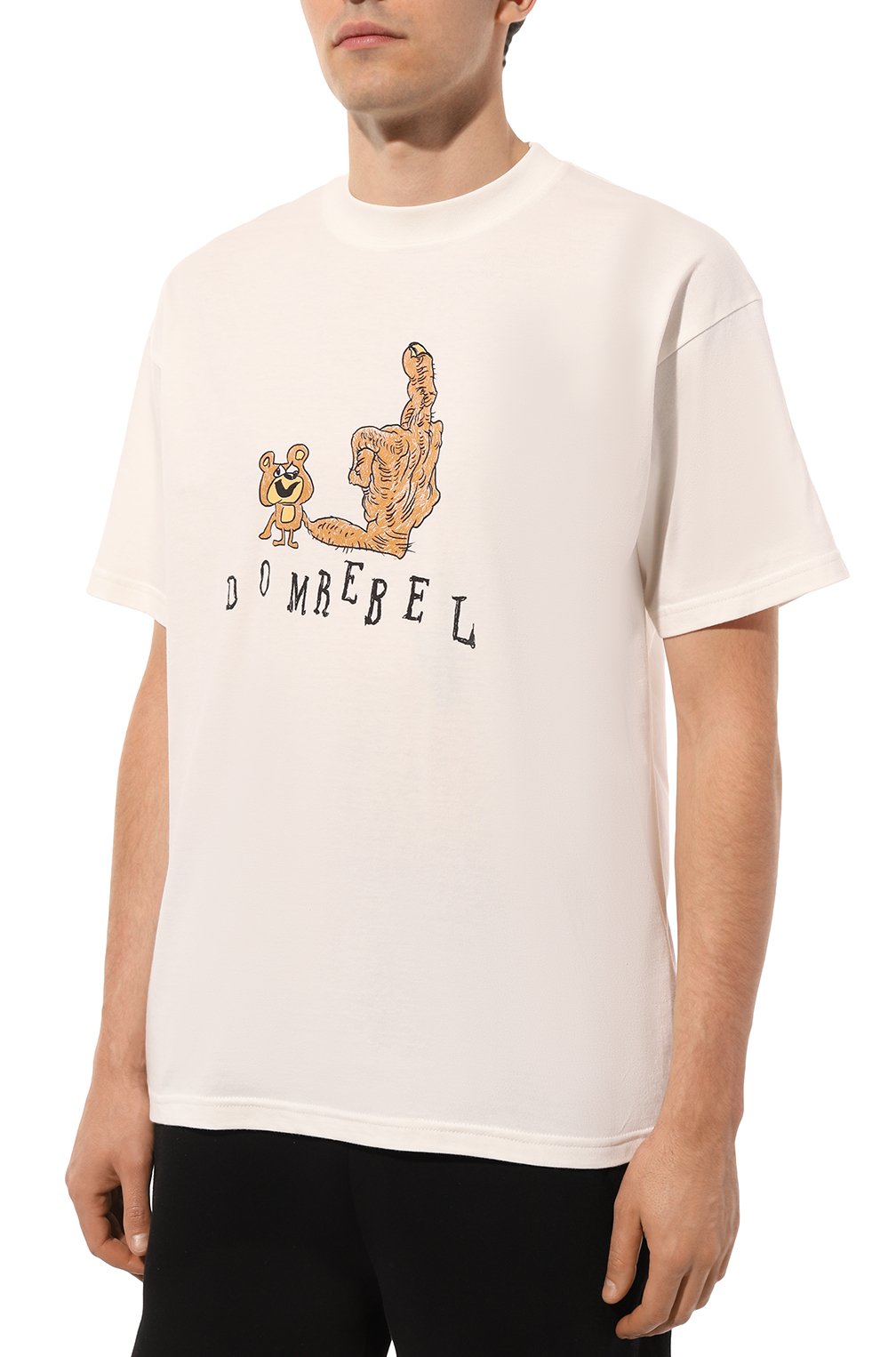 Хлопковая футболка DOMREBEL кремового цвета по цене 15400 руб., арт. M FRIENDLY/TSHIRT, фото 3 Хлопковая футболка DOMREBEL, арт. M FRIENDLY/TSHIRT, фото 3
