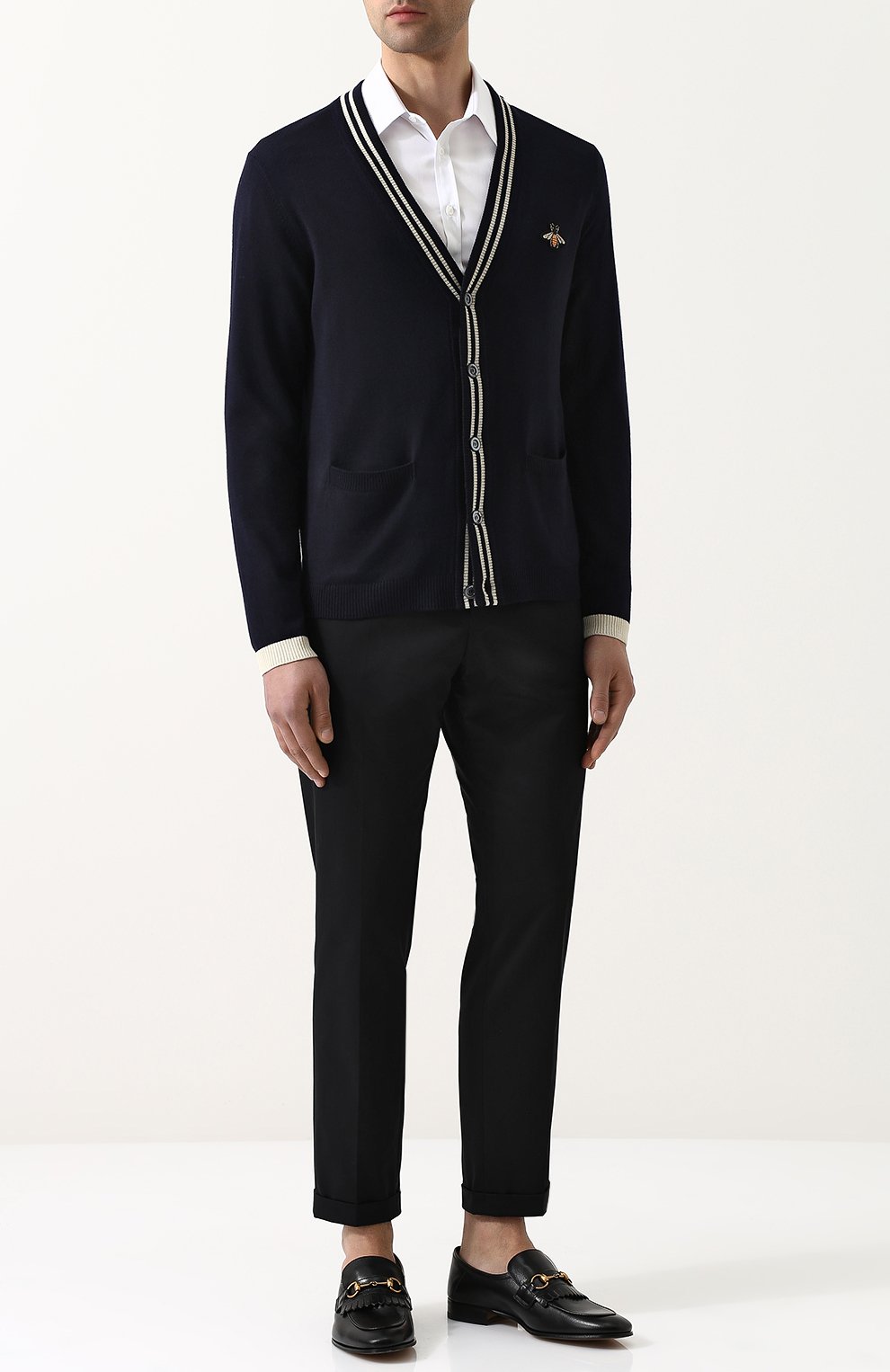 Кожаные лоферы с пряжкой-трензелем GUCCI, арт. 494652/D3V00, фото 2